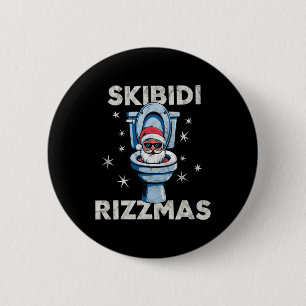Skibidi Rizzmas Weihnachten Weihnachtsfeier Merry Button