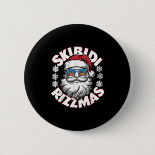 Skibidi Rizzmas Weihnachten Xmas Rizz Santa Claus Button