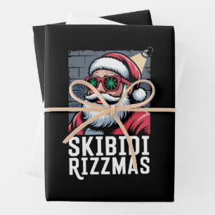 Skibidi Rizzmas Weihnachts Rizz Weihnachtsmann Xma Geschenkpapier Set