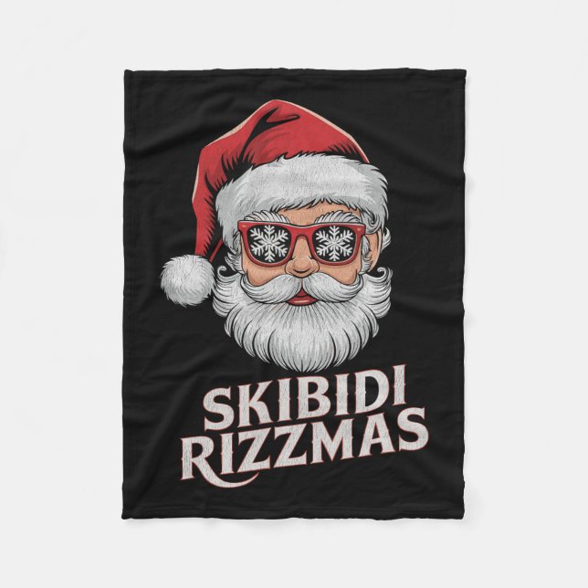 Skibidi Rizzmas Weihnachtsmann Claus Merry Rizz M Fleecedecke (Vorderseite)