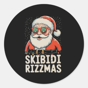 Skibidi Rizzmas Weihnachtsmann Rizz Weihnachten Xm Runder Aufkleber