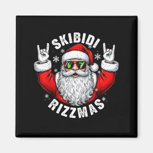 Skibidi Rizzmas Weihnachtsmann Sungles Lustige Wei Magnet