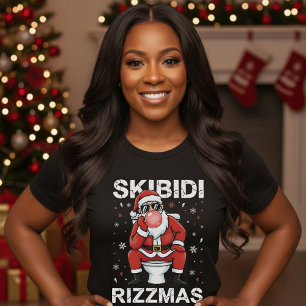 Skibidi Rizzmas Weihnachtsmann Toilette Lustiges W T-Shirt