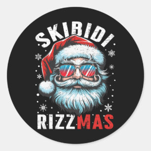 Skibidi Santa Claus Funny Christmas Cool Phantasti Runder Aufkleber