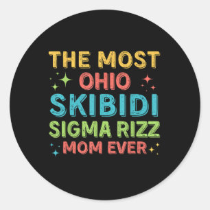 Skibidi Sigma Rizz Mama je Junge Mama Mothe Runder Aufkleber