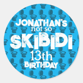 Skibidi Toilet Geburtstagsparty Runder Aufkleber