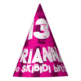 Skibidi Toilet Pink Geburtstag Partyhütchen
