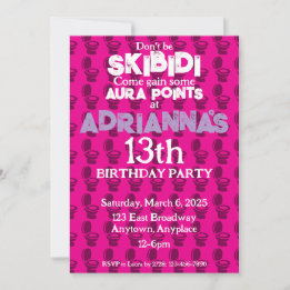 Skibidi Toilet rose Anniversaire Invitation
