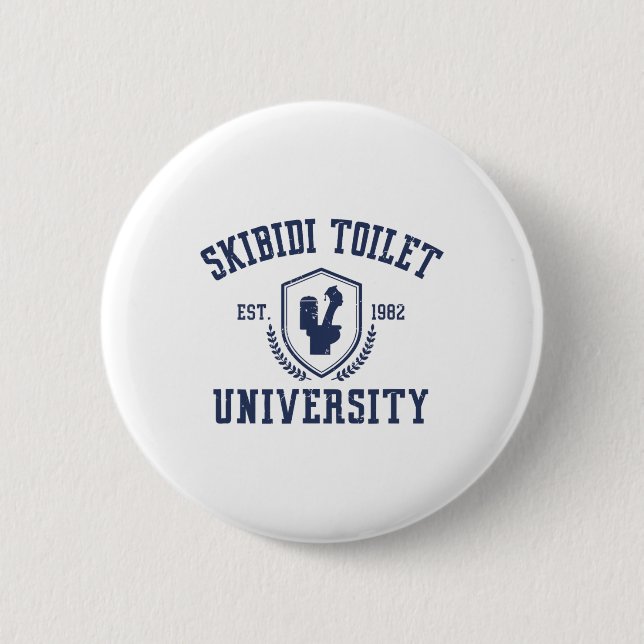 Skibidi Toilet Universität Funny Skibidi Meme Button (Vorderseite)