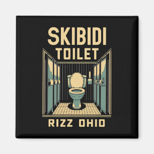 Skibidi Toilette Rizz Ohio Lustiges Meme Retro Vin Magnet