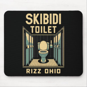 Skibidi Toilette Rizz Ohio Lustiges Meme Retro Vin Mousepad