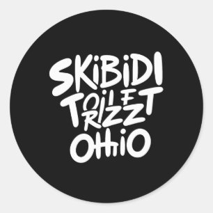 Skibidi Toilette Rizz Ohio Lustiges Meme Retro Vin Runder Aufkleber
