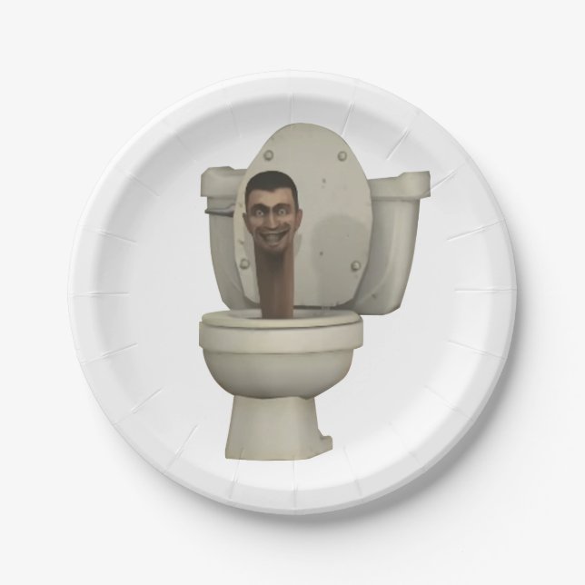 Skibidi Toilettenpapier Party Platte Einweg Pappteller (Vorderseite)