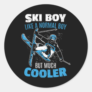 Skiboys Ski Mountain Sport Winter Runder Aufkleber