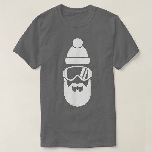 Skibrille mit Bart T-Shirt (Design vorne)