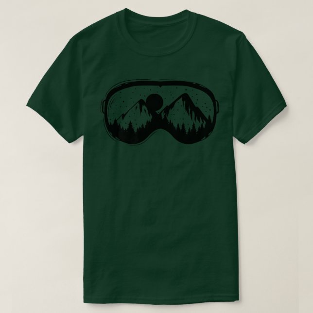 Skibrille mit Bergen im Winterurlaub mit T-Shirt (Design vorne)