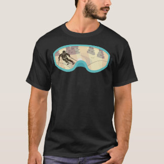 Skibrille mit Schnee T-Shirt