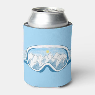 Skibrille mit Spiegelbild der Berge Dosenkühler