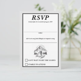 Skicouple Wedding RSVP Karte