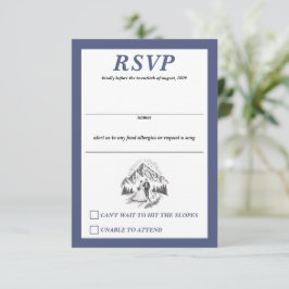 Skicouple Wedding RSVP Karte