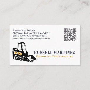 Skid Steer Construction   QR Code Business Card Visitenkarte