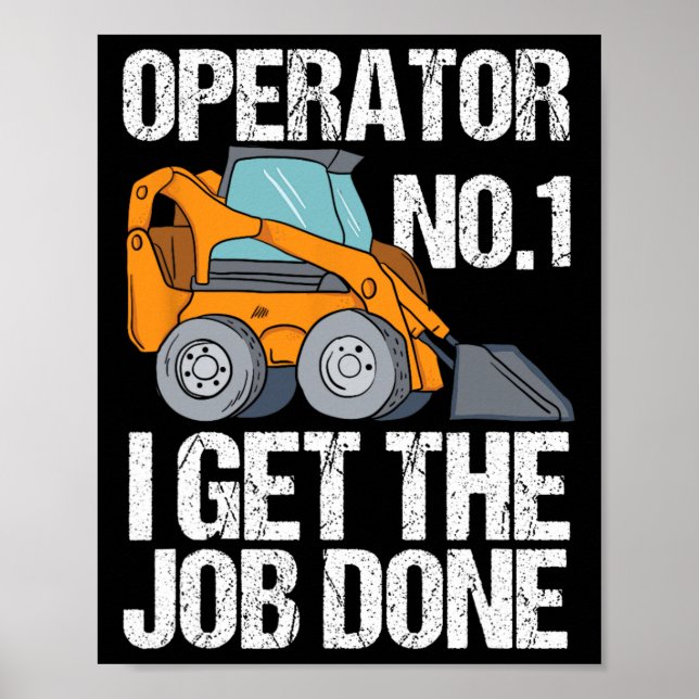 Skid Steer Daddy Funny Vathers Day Geschenk Poster (Vorne)