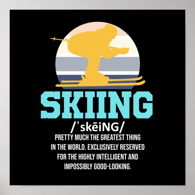 Skidefinition Skifahren Skifahren Snowboard Winter Poster (Vorne)