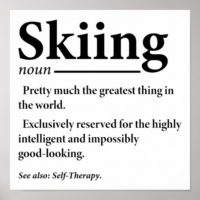 Skidefinition Sonnenlicher Skitosport Langläufer Poster (Vorne)