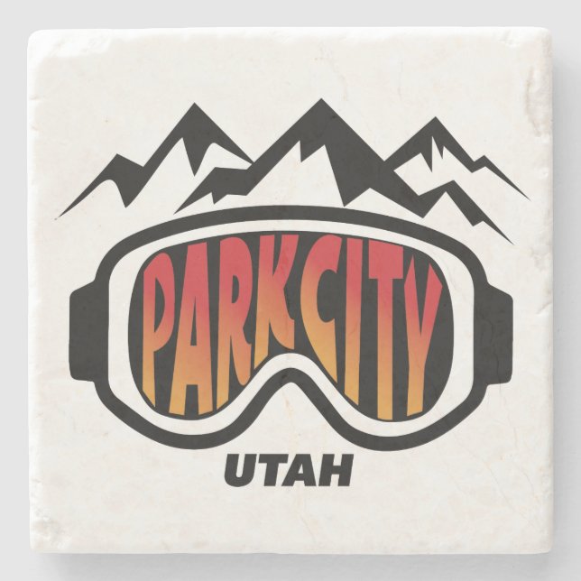 Skientwurf Park City Utah auf MarmorUntersetzer Steinuntersetzer (Vorderseite)