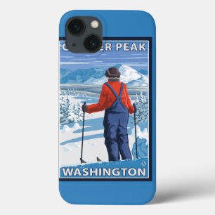 Skier Admiring - Glacier Peak, Washington Case-Mate iPhone Hülle