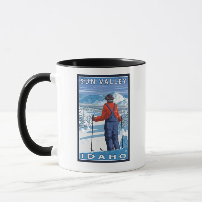 Skier Admiring - Sun Valley, Idaho Tasse (Links)