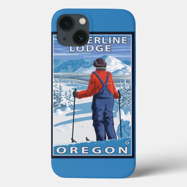 Skier Admiring - Timberline Lodge, Oregon Case-Mate iPhone Hülle (Rückseite)