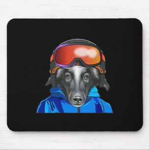 Skier Belgische Schafhunde Snowboarding Pocket Mousepad