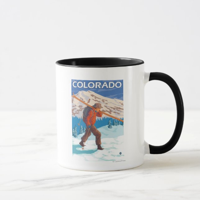 Skier Carry SkisColorado Tasse (Rechts)