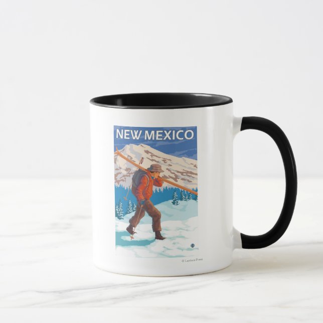 Skier Carry SkisNew Mexico Tasse (Rechts)