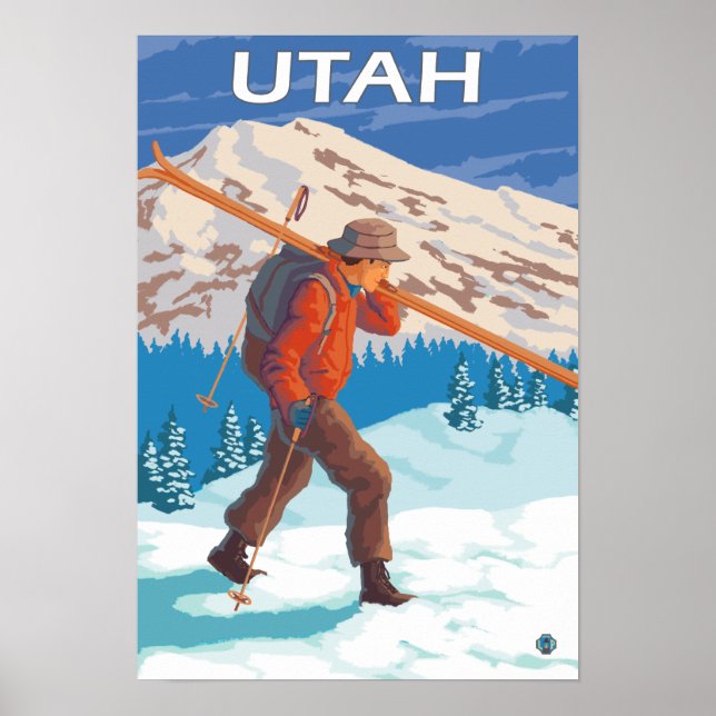 Skier Carry SkisUtah Poster (Vorne)