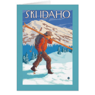 Skier Carry Snow Skis - Idaho