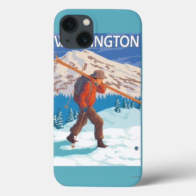 Skier Carry Snow Skis - Washington Case-Mate iPhone Hülle (Rückseite)