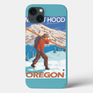 Skier Carrying Snow Skis - Mount Hood, OR iPhone 13 Hülle