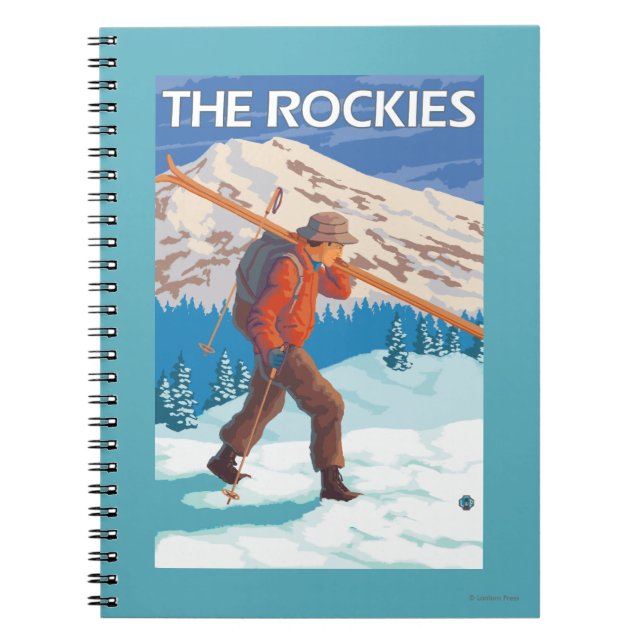 Skier, die Schneeschuhe tragen - Die Rockies Notizblock (Vorderseite)