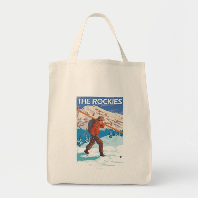 Skier, die Schneeschuhe tragen - Die Rockies Tragetasche (Vorne)