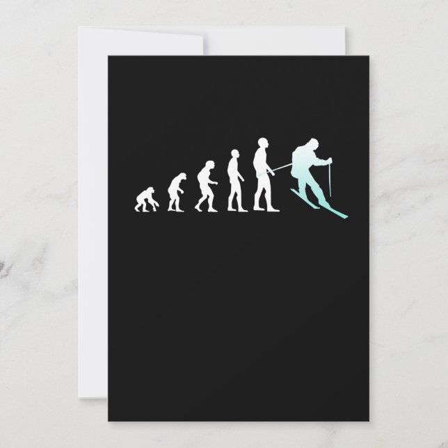 Skier Evolution Skifahren Snowboard Wintersport Dankeskarte (Vorderseite)