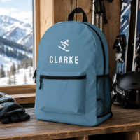 Skier Icon Motif Minimal Blau