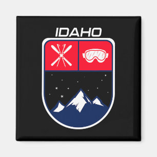 Skier Idaho Berg Skifahren Trail Skifahrer Brille Magnet