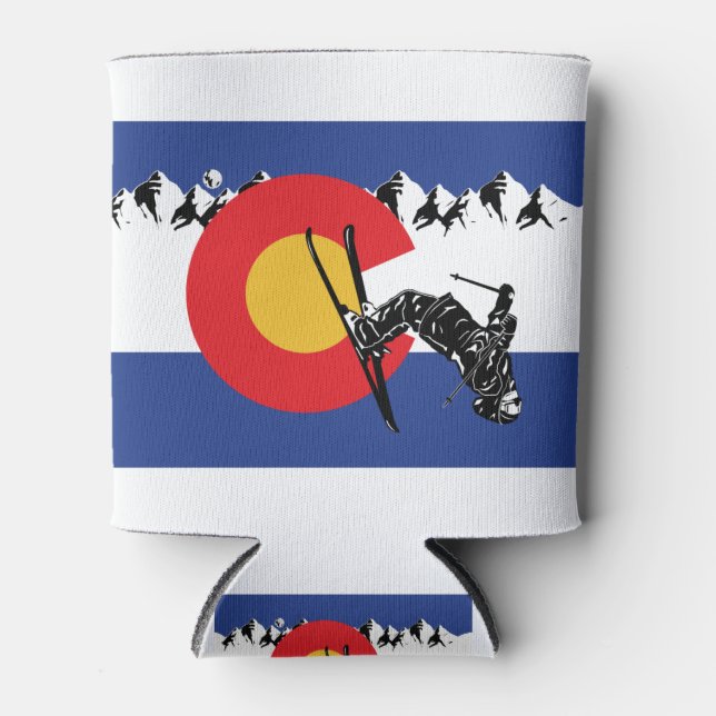 Skier-in - Colorado-Flagge Dosenkühler (Vorderseite)
