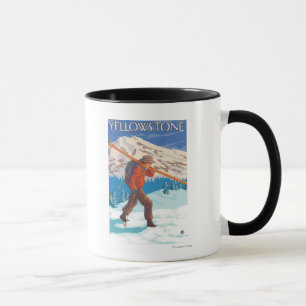 Skier mit Schneeschuhen - Yellowstone Nat'l Tasse