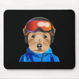 Skier Norfolk Terrier Snowboarding Dog Mousepad