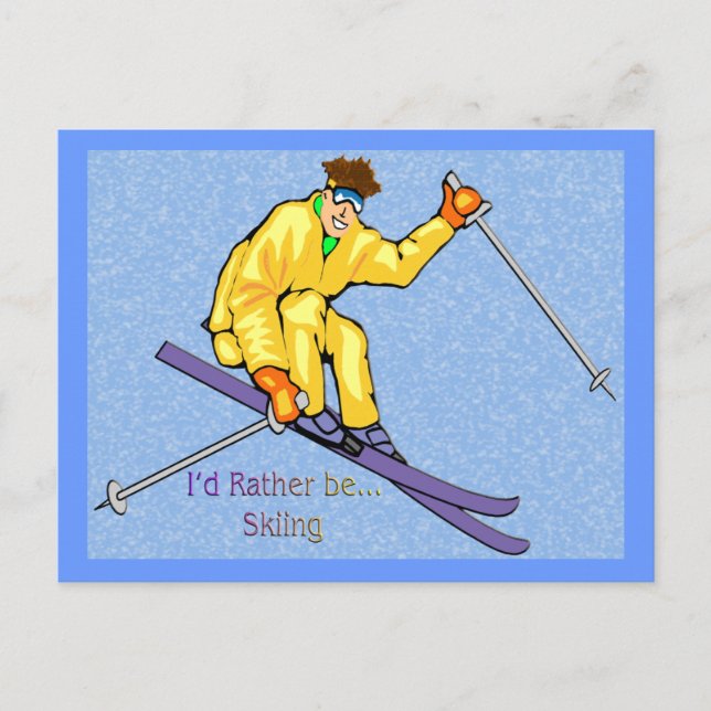 Skier Postkarte (Vorderseite)