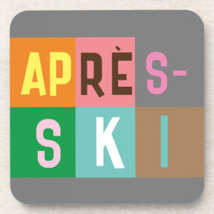 Skier Retro Après Ski Color Blocks Getränkeuntersetzer