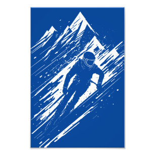 Skier Silhouette Graphic Art Fotodruck